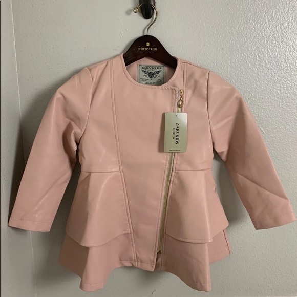 New Pink Faux Leather Jacket  7 - Picture 2 of 4